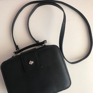 Minimal Small Black Bag with Detachable Long Strap